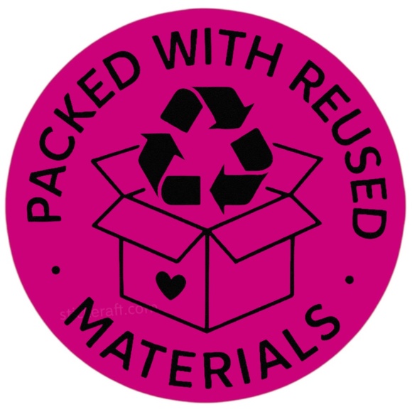 Packed With Reused Materials Stickers – 2" for Eco-Friendly Shipping – 100 PCS - Picture 12 of 15